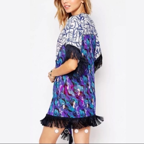 New Maaji Tassle Printed Beach Kimono, Size M - Picture 5 of 5